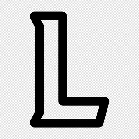 Letter L sign design template element. Black icon on transparent background.のイラスト素材