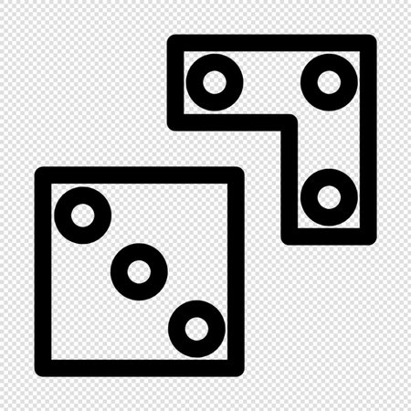 Domino Icon Illustration sign design style over a transparent background.のイラスト素材