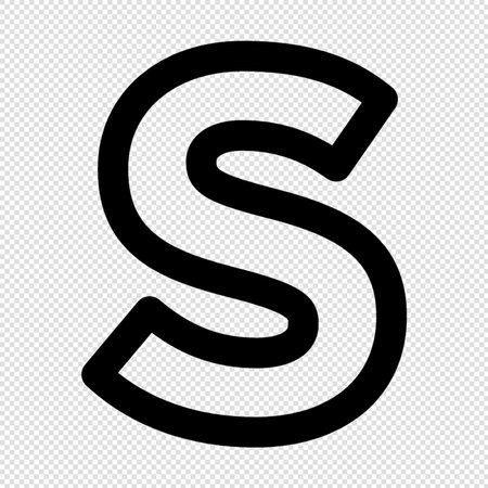 Letter S sign design template element. Black icon on transparent background.のイラスト素材