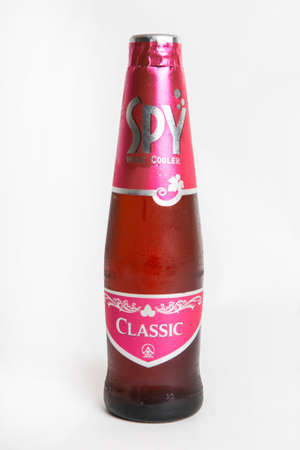 Bangkok,Thailand April 24, 2014 : a bottle of pink classic spy wine cooler premier ready to drink brand among Thaisのeditorial素材