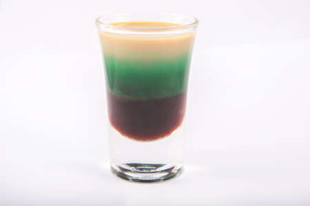 after eight layering drinks and shotの写真素材