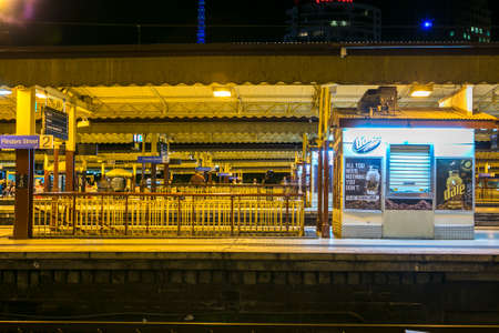 train platform at night in Melbourne Australia