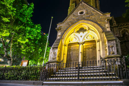 catholic door with staircase and fenceのeditorial素材