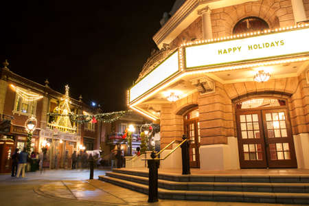 CA,USA Jan 3,2013  Night environment of Universal Studios Hollywood, a theme park in Los Angelesのeditorial素材