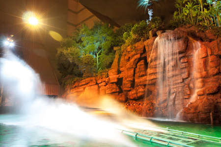CA,USA Jan 3,2013 splashing water from attraction ride in a theme park, Universal Studios Hollywood,...