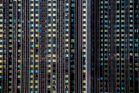 Bangkok, Thailand - 14 August, 2020 :  pattern of windows from condominiumのeditorial素材
