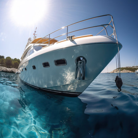 Luxury yachts in the Adriatic Sea, Croatia, generative aiの素材