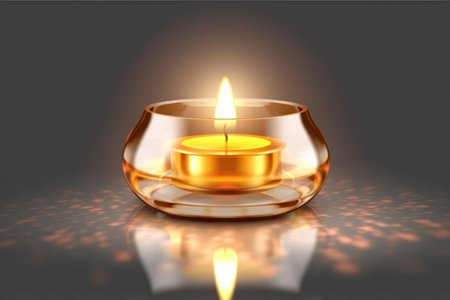 Candle on a dark background. 3d rendering, 3d illustration, generative aiの素材