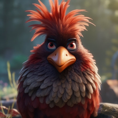 Close up of the head of a red-headed cardinal bird, generative aiの素材