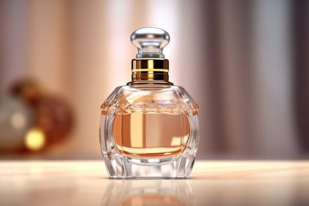 Perfume bottle on the tableの素材