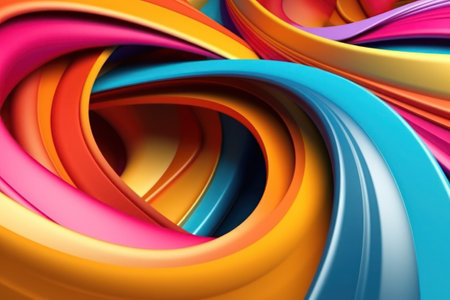 Abstract shape in orange and blue and redの素材