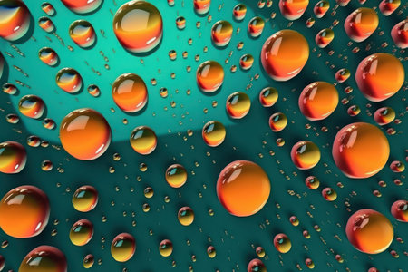 Water drops on colored backgroundの素材