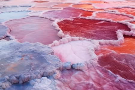 Frozen lake in Pamukkale of Denizli, Turkeyの素材