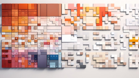 Abstract background with colorful cubes patternsの素材