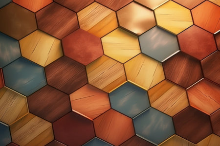 3d rendering of hexagon shape backgroundの素材