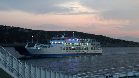 Passenger ferry in the Aegean Seaの素材