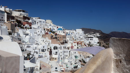 Santorini, Greece. Panoramic view of seaの素材