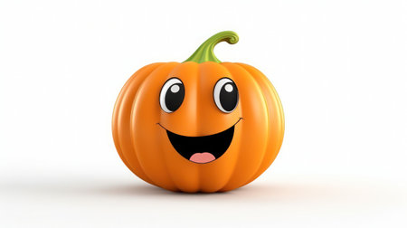 Happy Halloween pumpkin isolated on white backgroundの素材