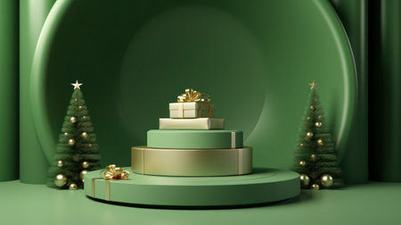 Christmas gift boxes with christmas ornamentsの素材