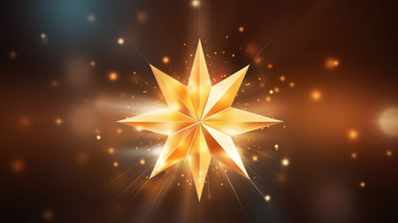 Abstract golden Christmas stars, generative aiの素材