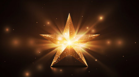 Abstract golden Christmas stars, generative aiの素材