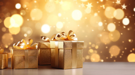 Christmas decoration and gift boxes, generative aiの素材