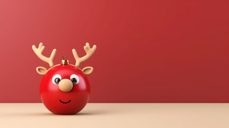 Christmas reindeer toy red nose, generative aiの素材