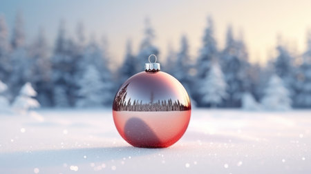 Shiny Christmas ornaments, generative aiの素材
