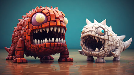 Fantasy pixel cute monsterの素材