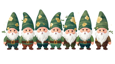 Saint patrick's day Garden gnomes in traditional clothes, isolated on white background, generative aiの素材