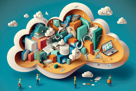 Empowering education with cloud computing for anytime, anywhere learning and collaboration, AI Generatedの素材