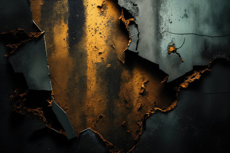 Distressed Concrete Texture with Rusty Metallic Accents, AI Generatedの素材