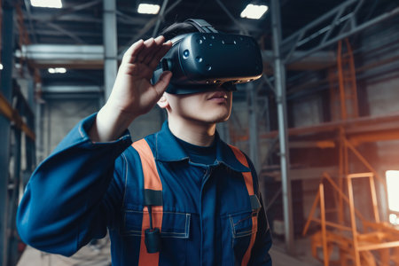 Virtual Reality Training for Industrial Workers, AI Generatedの素材
