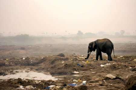 The Consequences of Pollution on Wildlife, AI Generatedの素材
