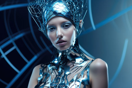 Futuristic Couture Fashion Portrait of a Womanの素材