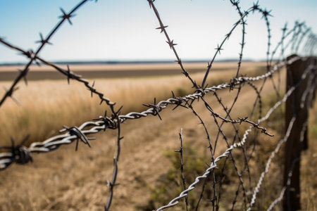 Breaking Down the Barbed Wire Fence Bridging the Divideの素材