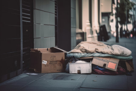 Abandoned and Forgotten Homelessness on the Streetの素材