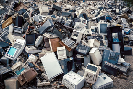 Mountain of Outdated Electronics The Impact of Discarded Devices on Our Planetの素材