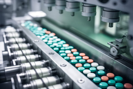 High-Speed Pill Production in Pharmaceutical Factoryの素材
