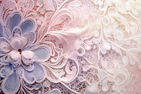 captivating abstract background with intricate lace-like patterns in delicate pastel tones, exuding elegance and femininityの素材
