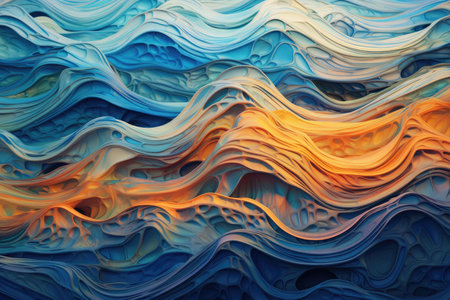 symphony of abstract waves and ripples on a serene background, evoking a sense of tranquility and balanceの素材