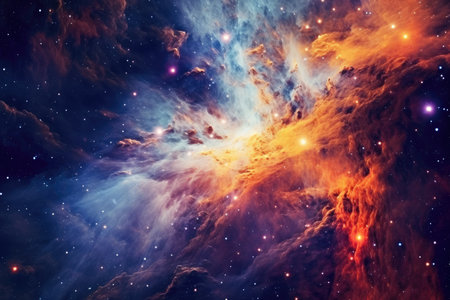 abstract background resembling a cosmic dance of swirling galaxies and interstellar dust, encapsulating the infinite wonders of the universeの素材