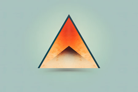 clean and minimalistic background with a centered triangle, representing simplicity and balanceの素材