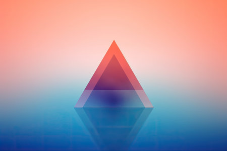minimalist abstract background with a gradient triangle, symbolizing simplicity and balanceの素材