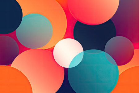 minimalistic abstract background with overlapping circles, conveying harmony and unityの素材