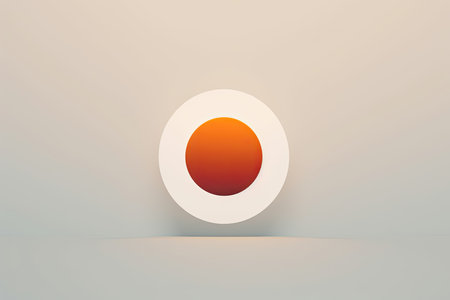 clean and minimalistic background with a centered circle, representing simplicity and wholenessの素材