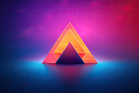 minimalistic abstract background with a gradient triangle, symbolizing balance and interconnectednessの素材