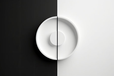 clean and minimalistic background with a centered circle, representing simplicity and wholenessの素材