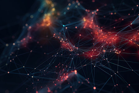 sleek and minimalistic background with abstract network connections and data transfer visuals, representing the interconnected nature of the digital worldの素材