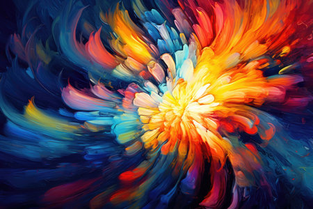 mesmerizing kaleidoscope of vibrant colors, swirling and converging in an abstract cosmic danceの素材